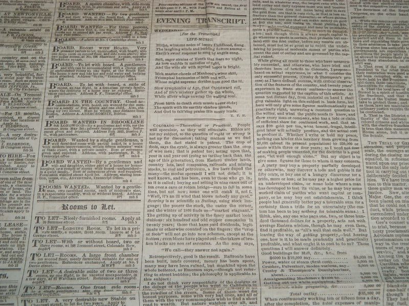 1866 MARCH 7 BOSTON EVENING TRANSCRIPT NEWSPAPER - THE TRIAL OF GEE - NP 4176
