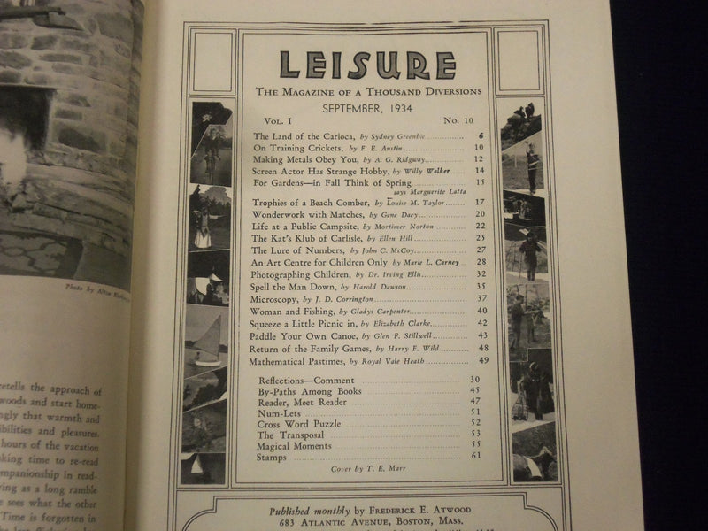 1934 LEISURE MAGAZINE OF A THOUSAND DIVERSIONS LOT OF 3 ISSUES - ILLUS. - J 1865