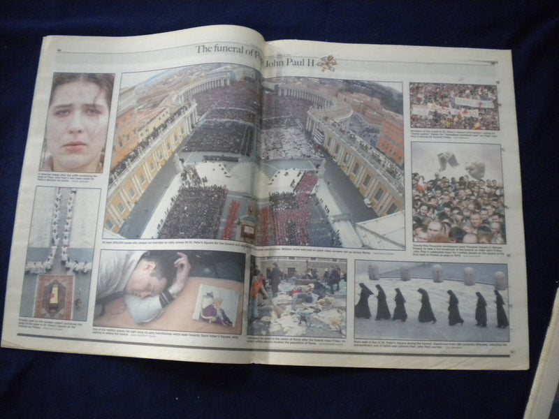 2005 APRIL 9 CHICAGO SUN-TIMES NEWSPAPER - POPE JOHN PAUL II FUNERAL - NP 5951