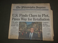 2001 SEP 13 PHILADELPHIA INQUIRER NEWSPAPER - U.S. FINDS CLUES TO PLOT - NP 3114