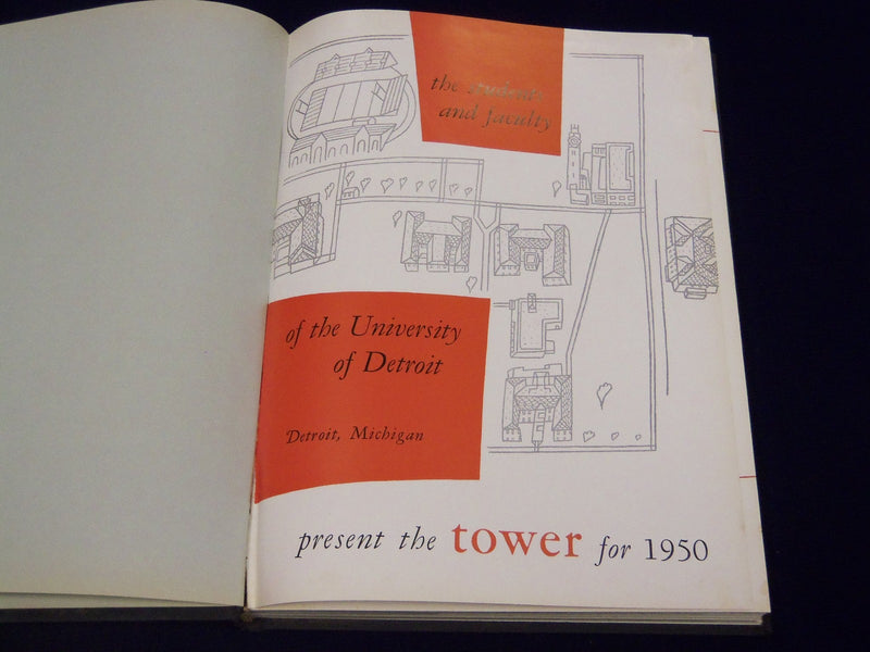 1950 TOWER UNIVERSITY OF DETROIT YEARBOOK - MICHIGAN - GREAT PHOTOS - YB 795
