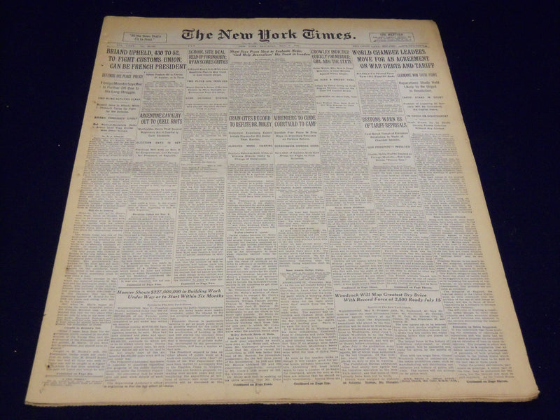 1931 MAY 9 NEW YORK TIMES - CROWLEY INDICTED FOR MURDER - NT 4133