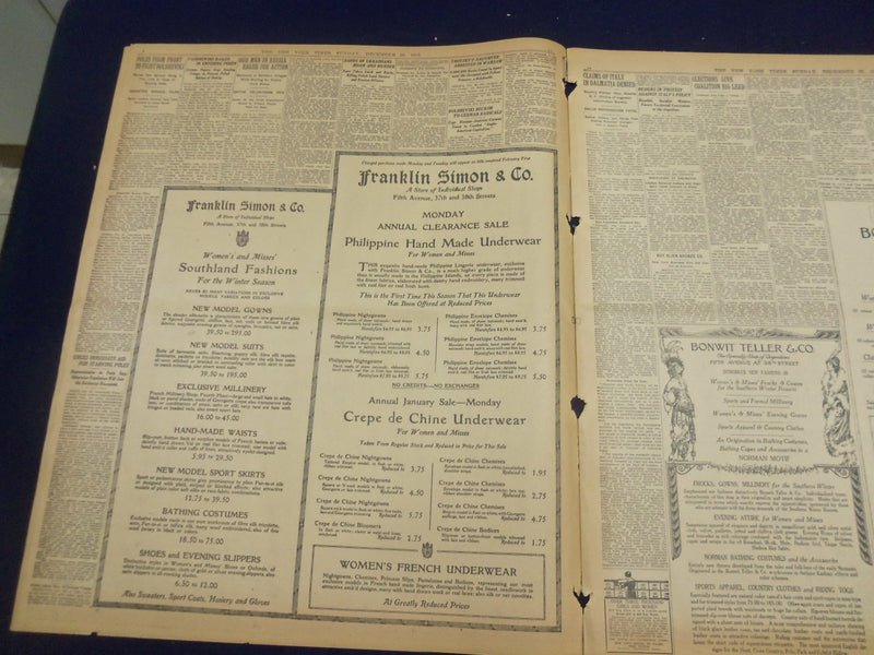 1918 DECEMBER 29 NEW YORK TIMES - LLOYD GEORGE AGREEMENT WITH WILSON - NT 9172