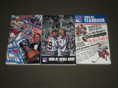 1989-1998 NEW YORK RANGERS YEARBOOKS - MEDIA GUIDES - NICE PHOTOS - O 1733