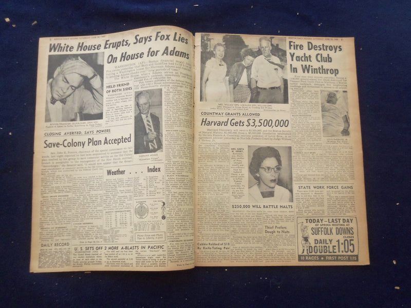 1958 JUNE 28 BOSTON RECORD AMERICAN NEWSPAPER - BLAZE DESTROYS CLUB - NP 6259