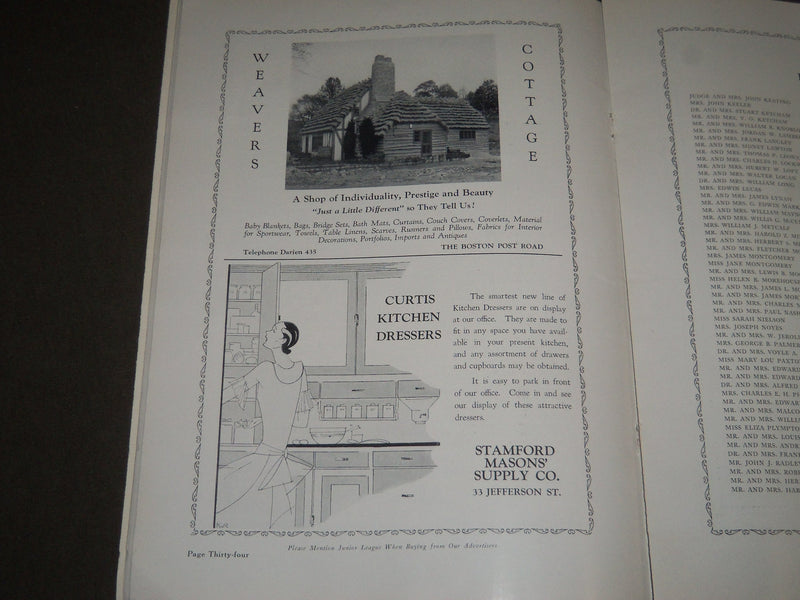 1930 STAMFORD JUNIOR LEAGUE FOLLIES PROGRAM - NICE PHOTOS - J 2432