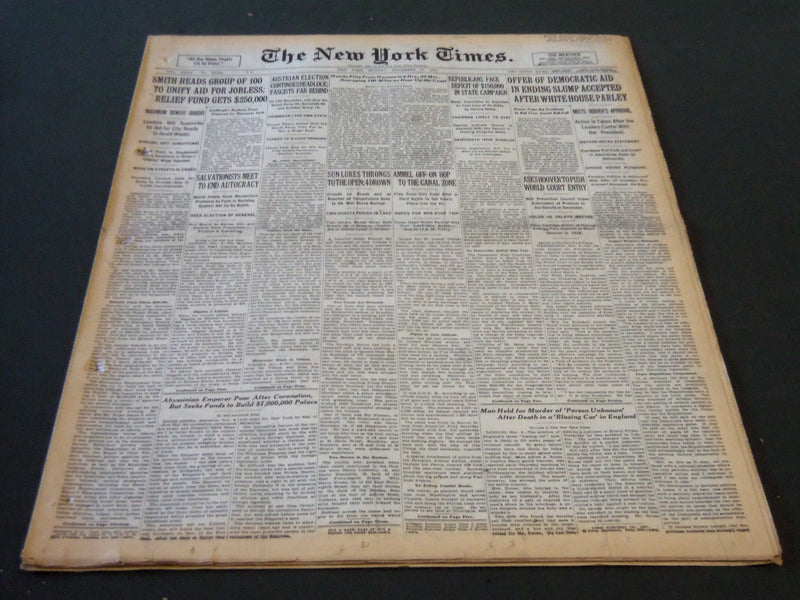 1930 NOVEMBER 10 NEW YORK TIMES - AMMEL OFF TO THE CANAL ZONE - NT 5663