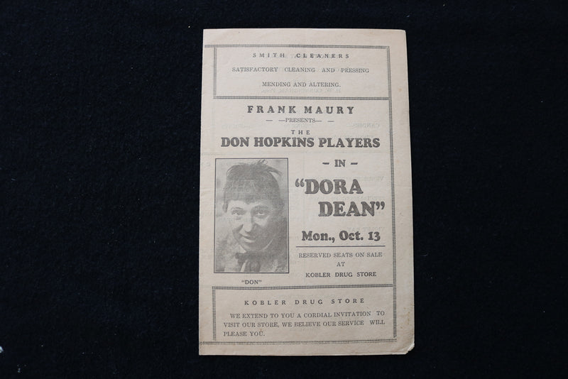 1920'S DORA DEAN - DON HOPKINS PLAYERS - PROGRAM - K 1894