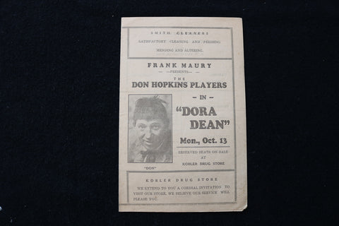 1920'S DORA DEAN - DON HOPKINS PLAYERS - PROGRAM - K 1894