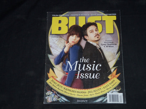 2010 JUNE/JULY BUST MAGAZINE - ZOOEY DESCHANEL & M. WARD COVER - B 413