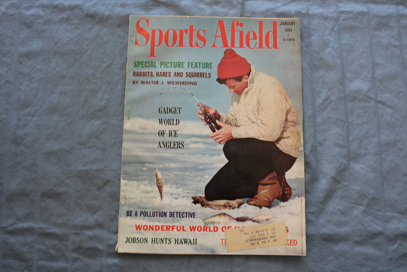 1964 JANUARY SPORTS AFIELD MAGAZINE - WORLD OF ICE ANGLERS COVER - SP 5367A