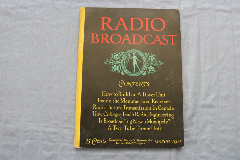 1928 MARCH RADIO BROADCAST MAGAZINE - A-POWER UNIT COVER - ST 1767S
