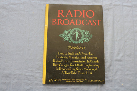 1928 MARCH RADIO BROADCAST MAGAZINE - A-POWER UNIT COVER - ST 1767S