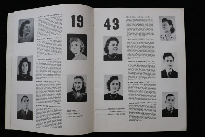 1938-1943 ACORNS DEPOSIT CENTERIL SCHOOL YEARBOOK-DEPOSIT, NY -LOT OF 3 - K 2788
