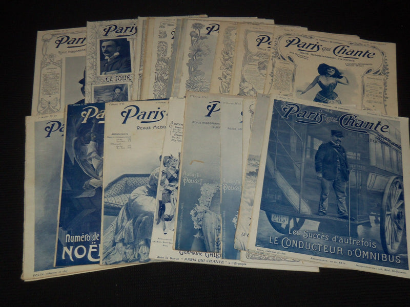 1903 PARIS QUI CHANTE REVUE ILLUSTREE MAGAZINE LOT OF 28 ISSUES - O 3442D