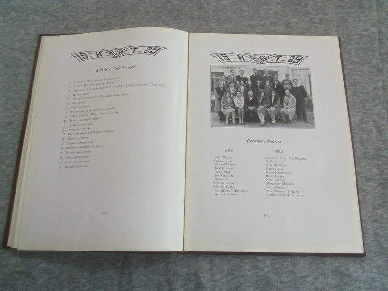 1929 THE HOOT PARK RIDGE HIGH SCHOOL YEARBOOK - PARK RIDGE, NEW JERSEY - YB 2895