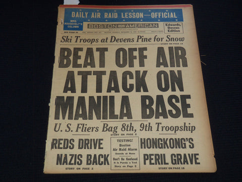 1941 DECEMBER 15 BOSTON AMERICAN NEWSPAPER - BEAT OFF ATTACK ON MANILA- NP 2151F