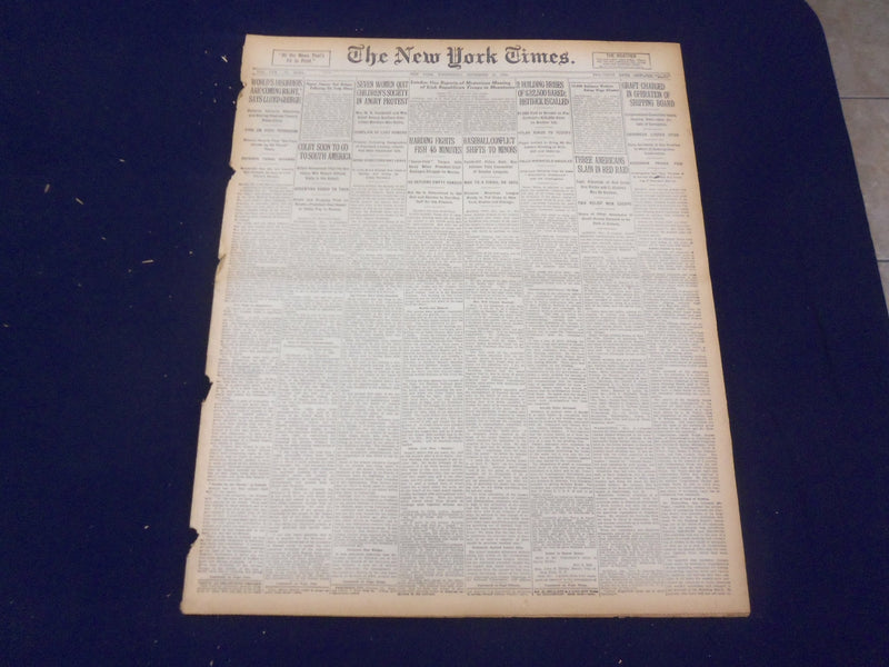 1920 NOVEMBER 10 NEW YORK TIMES - BASEBALL CONFLICT SHIFTS TO MINORS - NT 8450