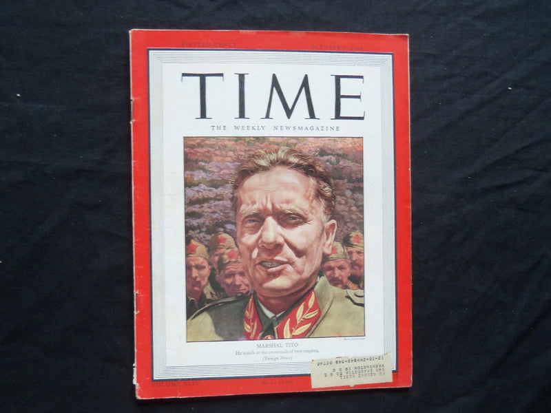 1944 OCTOBER 9 TIME MAGAZINE - MARSHAL TITO - T 937