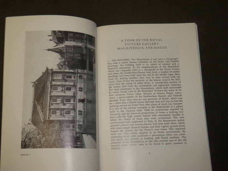 1960'S MAURITSHUIS THE HAGUE - ENGLISH GUIDE BOOK - SOFTCOVER - J 3628