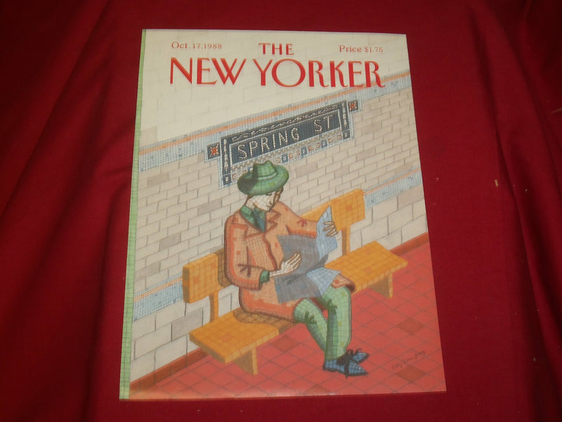 1988 OCTOBER 17 NEW YORKER MAGAZINE FRONT COVER ONLY - GREAT ART FOR FRAMING
