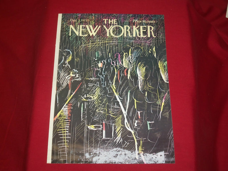 1972 DECEMBER 2 NEW YORKER MAGAZINE FRONT COVER ONLY - GREAT ART FOR FRAMING