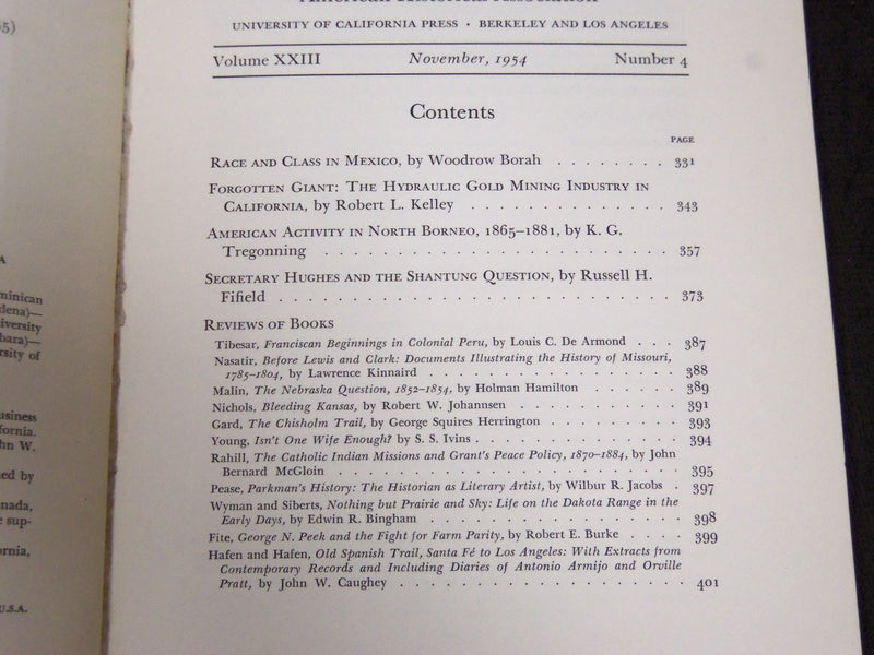1954-1955 PACIFIC HISTORICAL REVIEW MAGAZINE LOT OF 4 - O 1662J