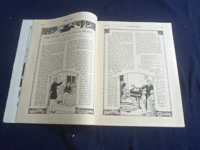 1928 APRIL CHILD LIFE MAGAZINE - GREAT ILLUSTRATED COVER - SP 6749M