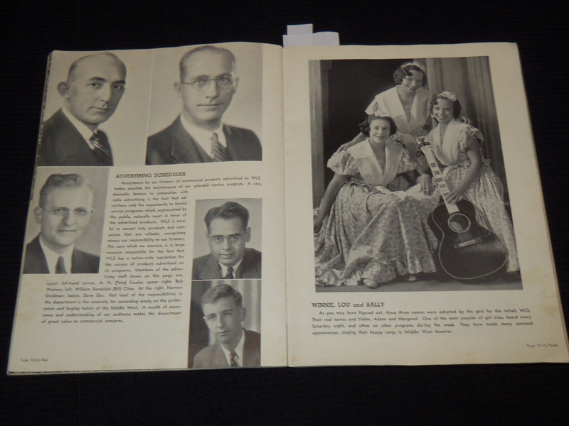 1936 WLS FAMILY ALBUM PUBLISHED BY THE PRAIRIE FARMER - SOFTCOVER - J 7280