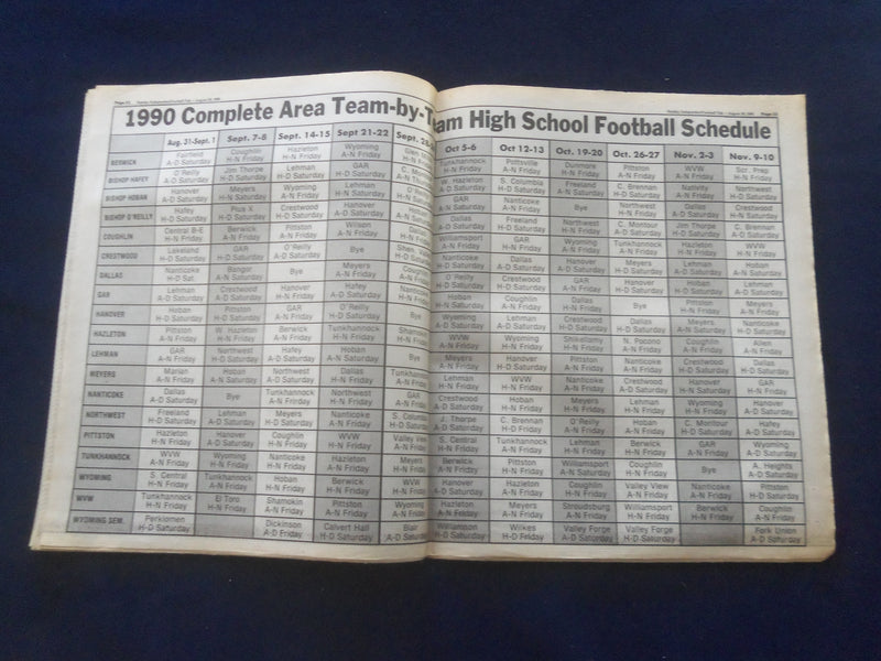 1990 AUGUST 26 SUNDAY INDEPENDENT NEWSPAPER - FOOTBALL PREVIEW - NP 6179