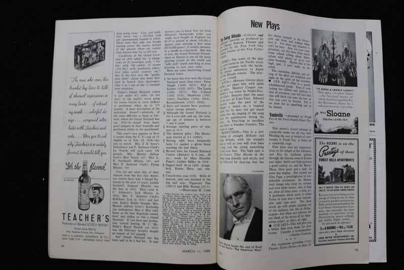 1939 MARCH 11 CUE MAGAZINE - MANHATTAN EDITION - K 3030