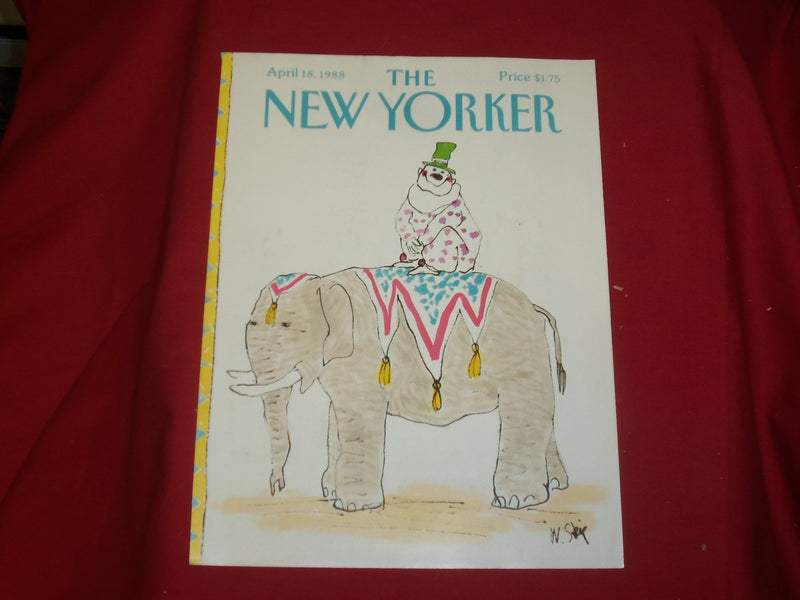 1988 APRIL 18 NEW YORKER MAGAZINE FRONT COVER ONLY - GREAT ART FOR FRAMING