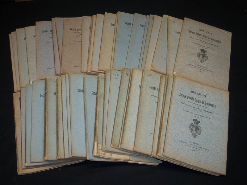 1905-1914 SOCIETE ROYALE BELGE GEOGRAPHIE BULLETIN MAGAZINE LOT OF 44 - WR 284G