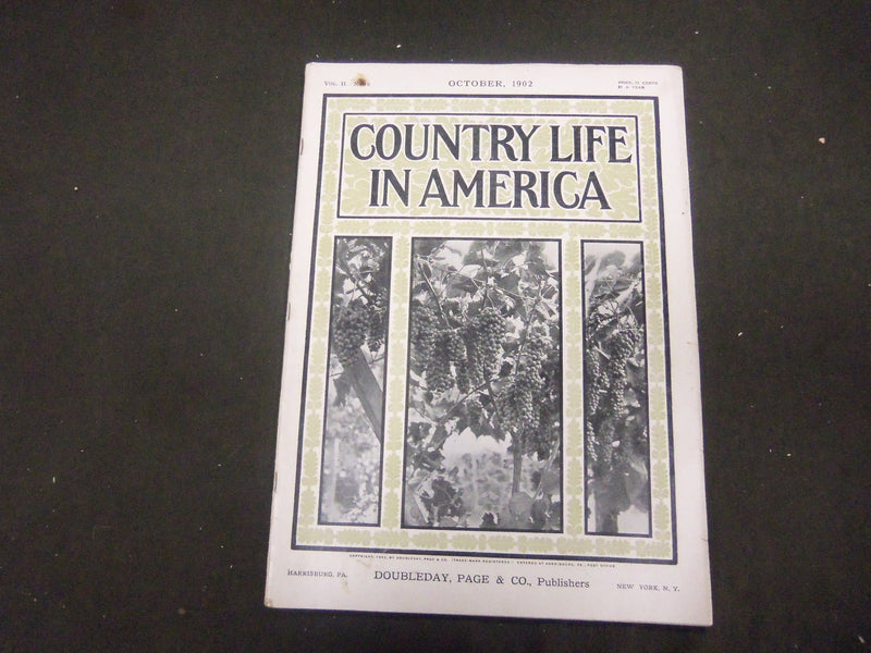1902 OCTOBER COUNTRY LIFE IN AMERICA MAGAZINE - GREAT PHOTOS & ADS - ST 867