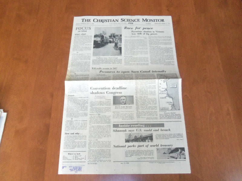 1968 JULY 17 THE CHRISTIAN SCIENCE MONITOR - RACE FOR PEACE IN VIETNAM - NP 4657