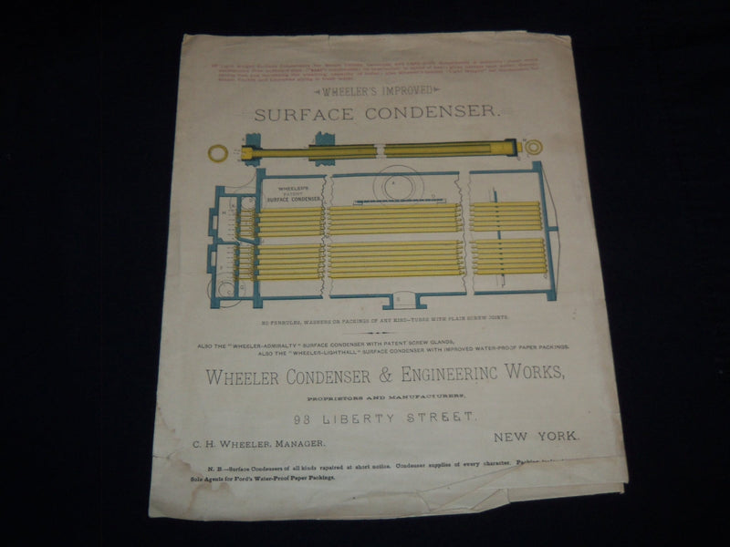 1800'S WHEELER CONDENSER & ENGINEERING WORKS BROCHURE - J 9031