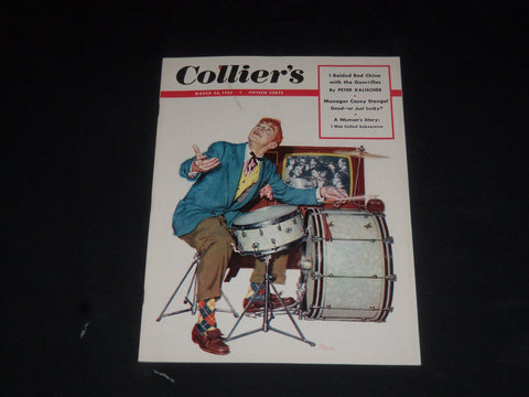 1953 MARCH 28 COLLIER'S MAGAZINE - MANAGER CASEY STENGEL, GOOD OR LUCKY- SP 8444