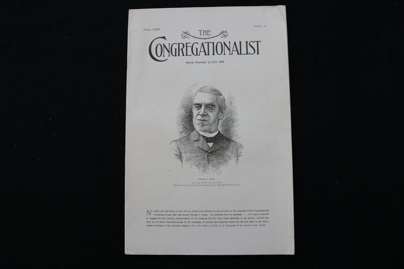 1896 JULY 23 THE CONGREGATIONALIST MAGAZINE - GEORGE P. SMITH - K 2342