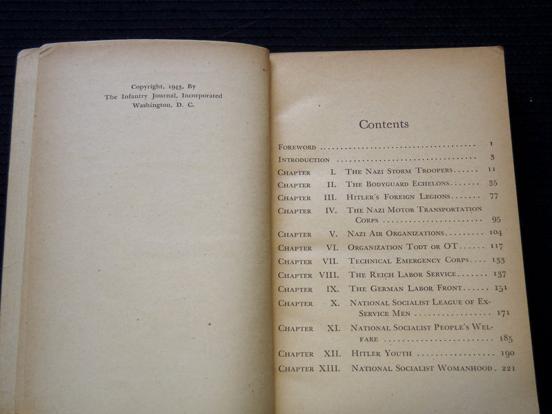 1943 HITLER'S SECOND ARMY SOFTCOVER BOOK BY ALFRED VAGTS - J 7238