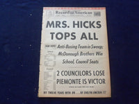 1965 NOV 3 BOSTON RECORD AMERICAN NEWSPAPER - MRS. HICKS TOPS ALL - NP 6317