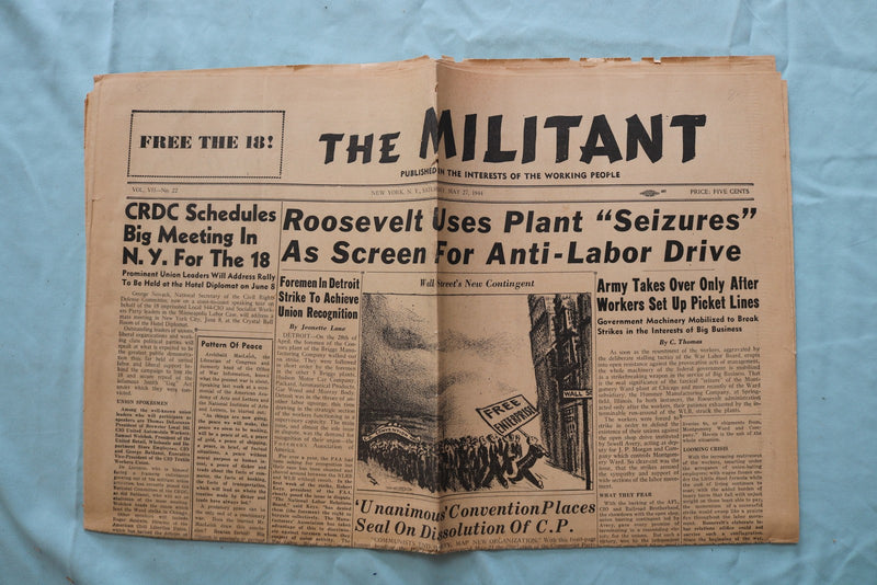 1944 MAY 27 THE MILITANT NEWSPAPER - FDR - PLANT SEIZURES - K 3304