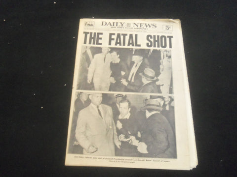 1963 NOVEMBER 25 NEW YORK DAILY NEWS NEWSPAPER -OSWALD: THE FATAL SHOT - NP 5784