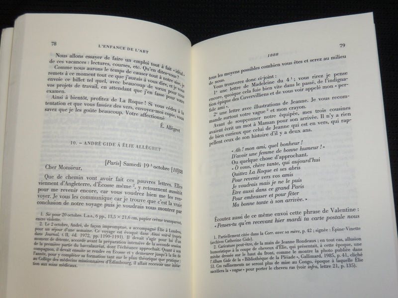 1998 ANDRE GIDE CORRESPONDANCES AVEC SOFTCOVER BOOK - ELIE ALLEGRET - KD 7319