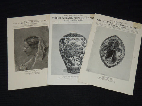 1935-1956 CLEVELAND MUSEUM OF ART BULLETINS LOT OF 3 - CLEVELAND OHIO - J 8113