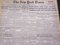 1952 MAY 5 NEW YORK TIMES - WHITE HOUSE STEEL TALKS COLLAPSE - NT 4598