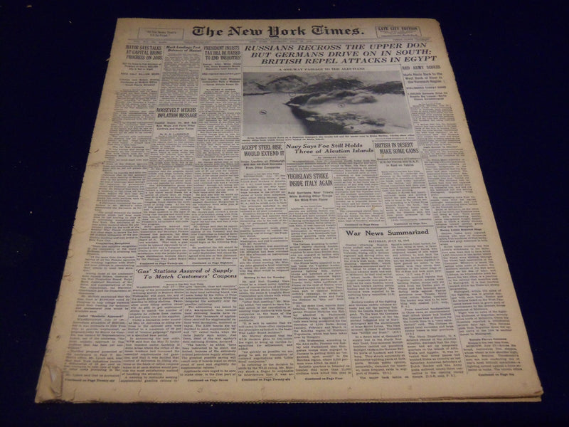 1942 JULY 18 NEW YORK TIMES - RUSSIANS RECROSS THE UPPER DON - NT 1274