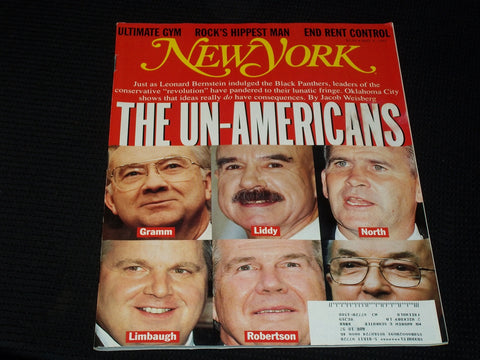 1995 MAY 8 NEW YORK MAGAZINE - THE UN-AMERICANS FRONT COVER - E 626