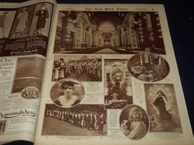 1925 JUNE 14 NEW YORK TIMES PICTURE SECTION - MEMORIAL DAY - PHOTOS - NT 9509