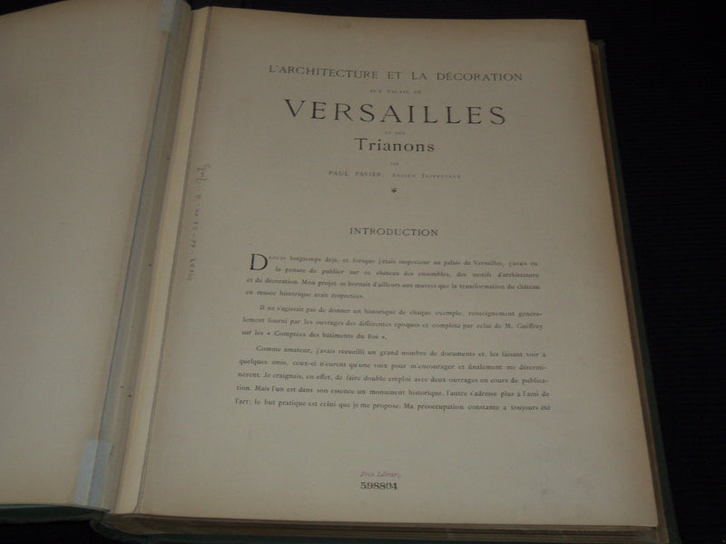 1899 VERSAILLES ET DES TRIANONS PAUL FAVIER FRENCH ARCHITECTURE FOLIO - Z 266