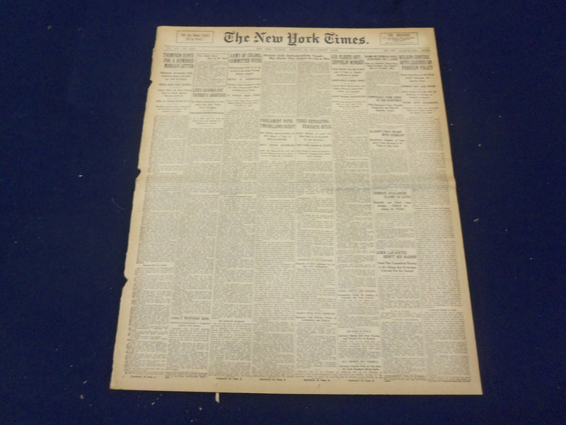 1916 FEBRUARY 22 NEW YORK TIMES - AIR FLEETS OUT, ZEPPELIN WINGED - NT 9044